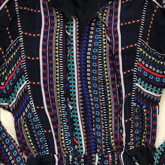 Parker Hammock Silk Hedra Striped Geometric Dress - Picture 7 of 8